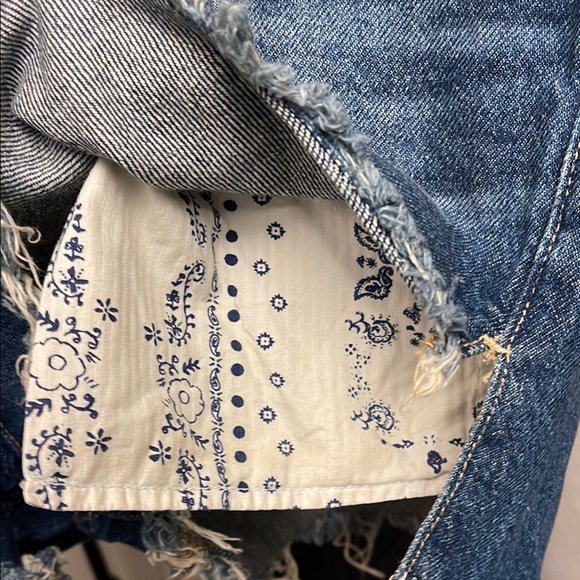 We The Free Blue Denim Overalls with Distressed Hem NWOT - Picture 7 of 7